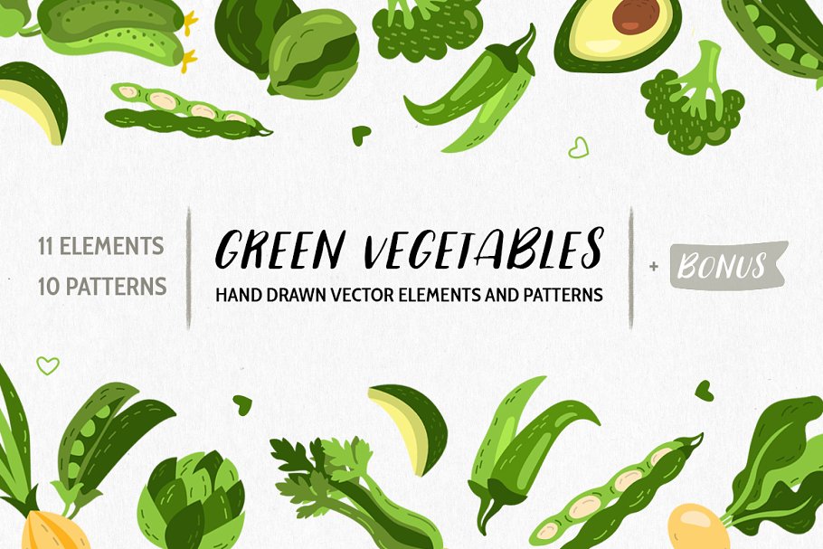 Cover image of Green vegetables. Vegetarian food.