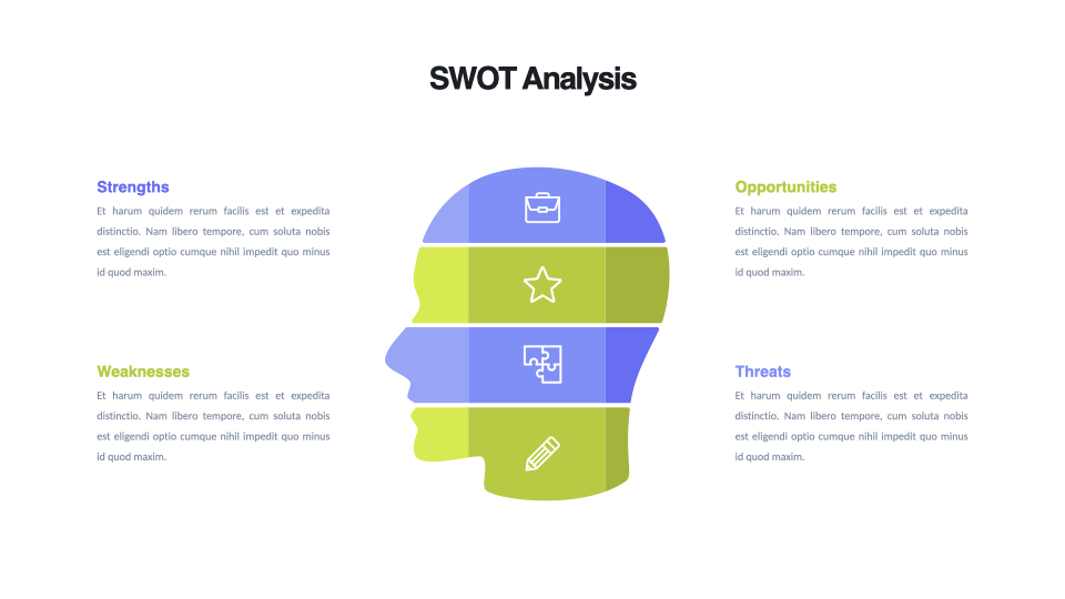 Bright infographic for SWOT.