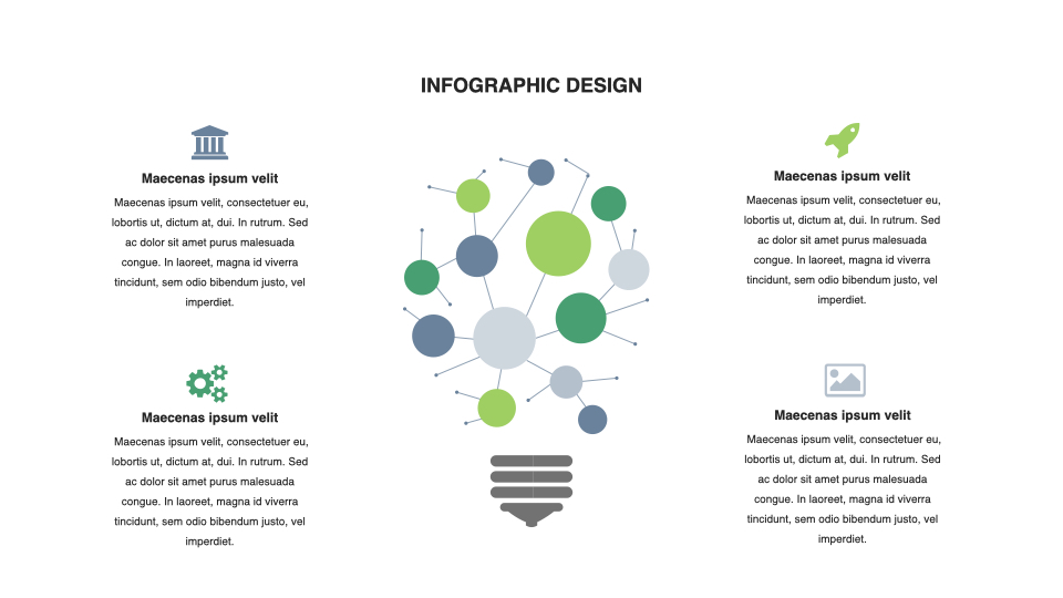 Creative infographics with small rounds.