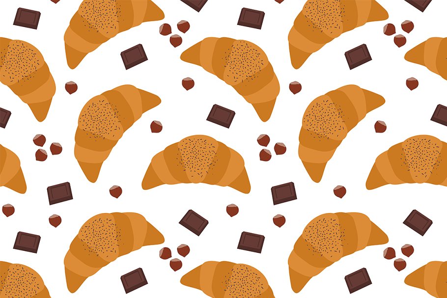 Sweet bakery seamless patterns.