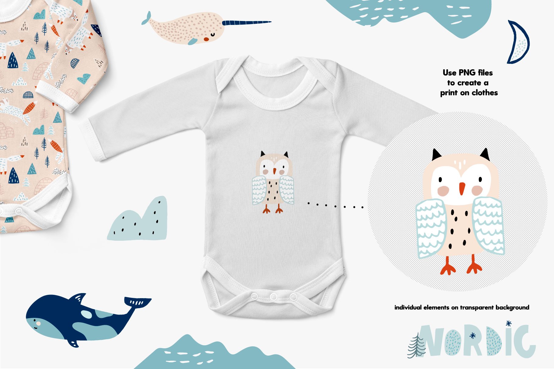 White kids clothes with Nordic.