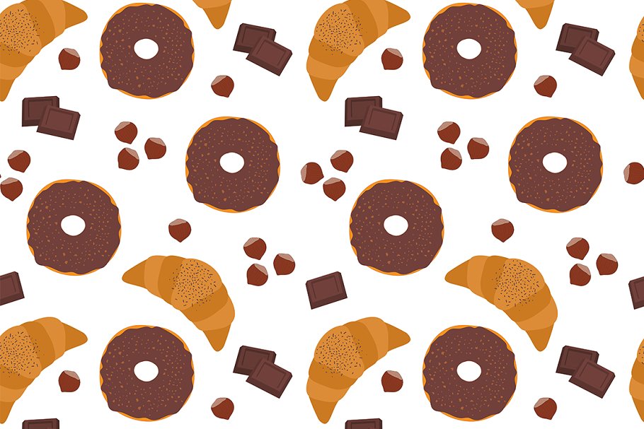 Donuts vector. Croissants SVG.