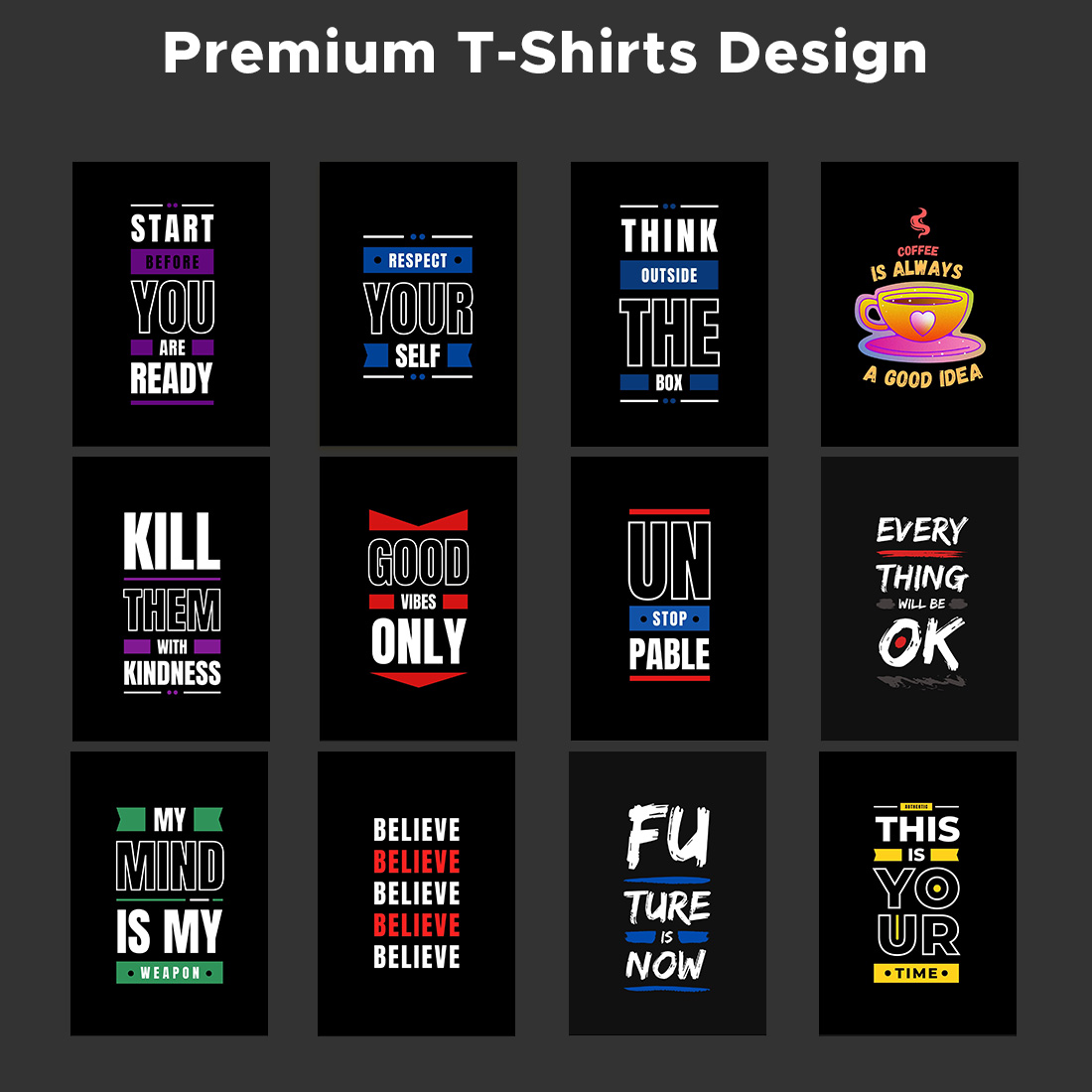 premium design Premium Motivational Quotes T-Shirts Design Templates