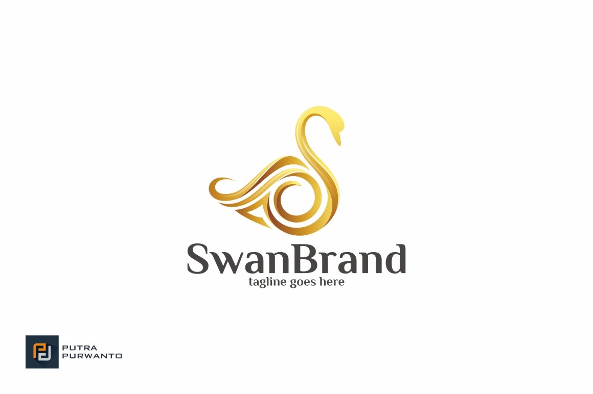 So elegant gold swan logo.