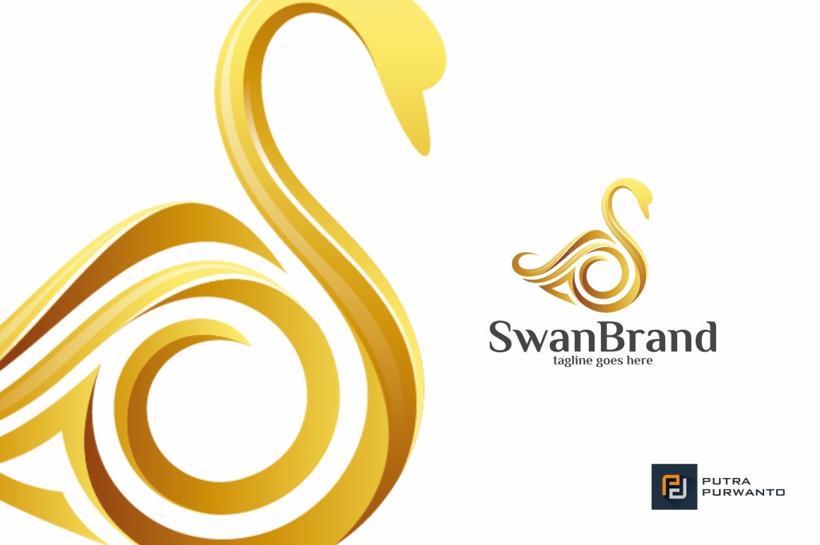 Gold swan logo in zoom.