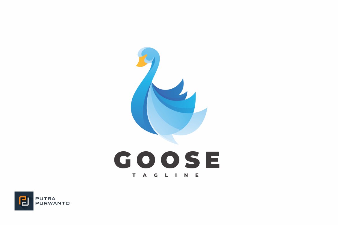 Light blue swan goose logo.