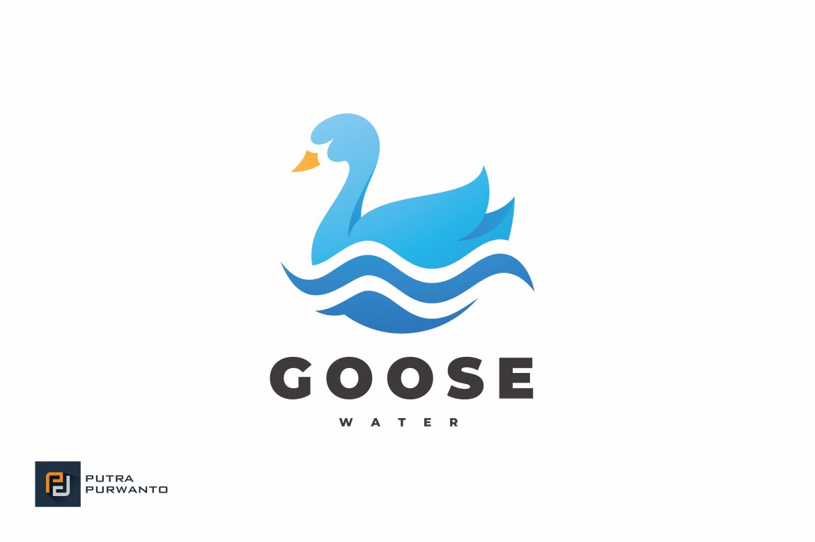 Classic blue goose logo.