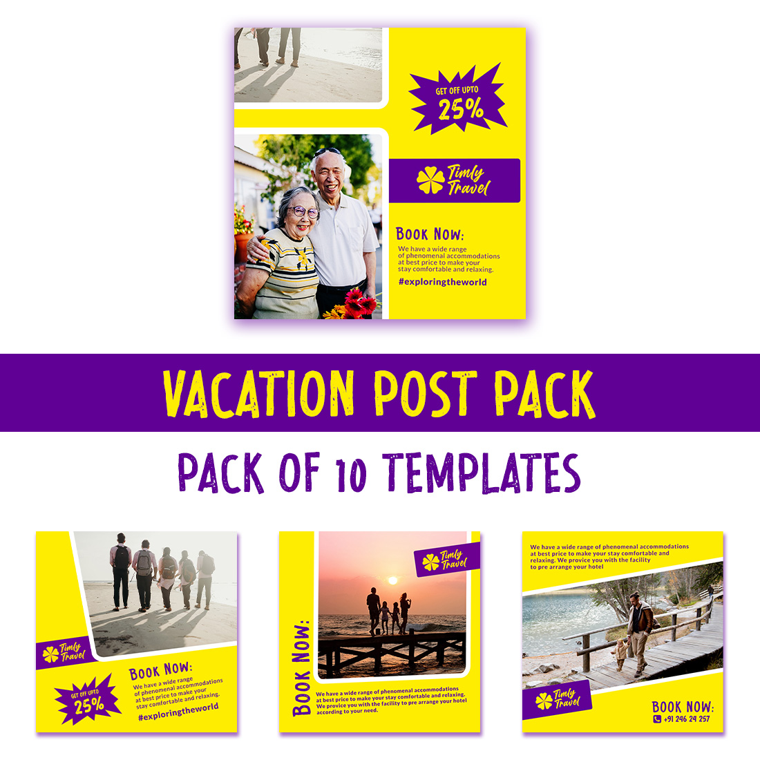 Vacation Social Media Post Template (Tourism - travel) cover image.