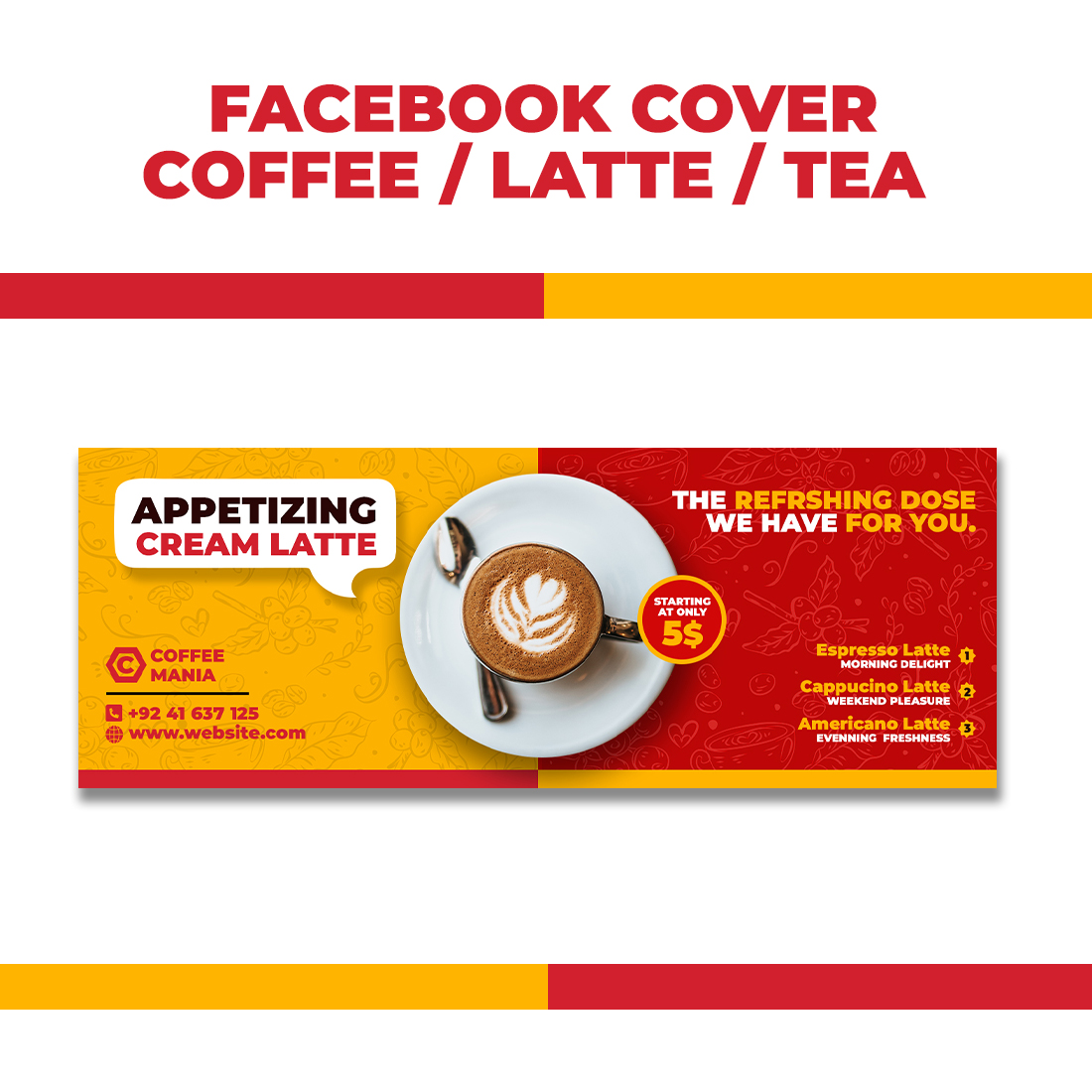 Coffee Facebook Cover Banner (Tea - Food - Modern) cover image.
