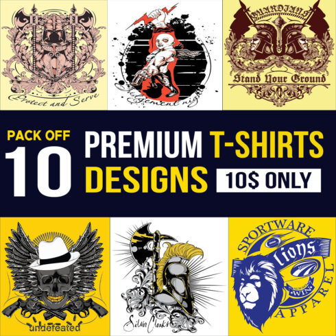 preview 1Pack of 10 Premium T-shirts Designs.