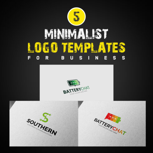 preview 5 Simple & Minimalist Logo Templates For Business.