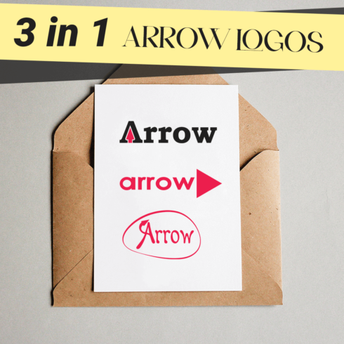 Arrow 3 Different Logo Design Bundle 3 In 1 Logo Sets Cover Image.