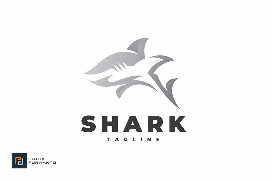 Shark Logo in B&W.