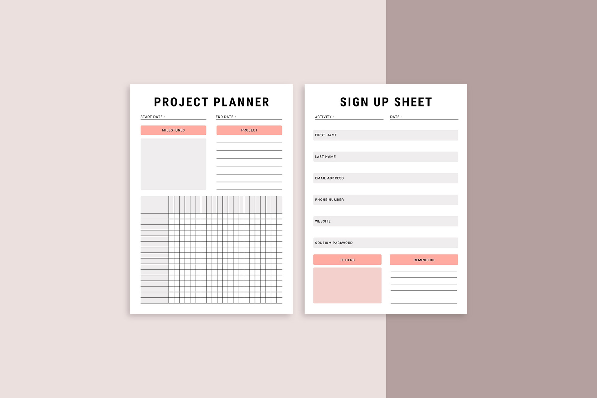 The Ultimate Canva Planner Bundle Pack 2 pages example.