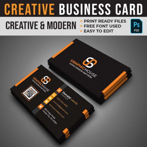 Creative Modern And Professional Business Card Template Cover Image.