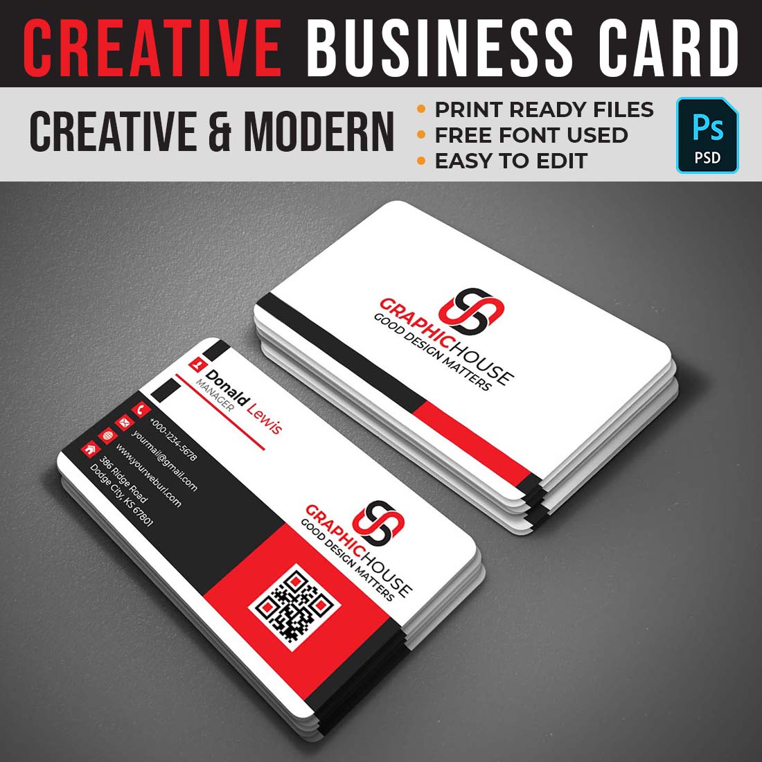 Stylish And Professional Business Card Template Cover Image.