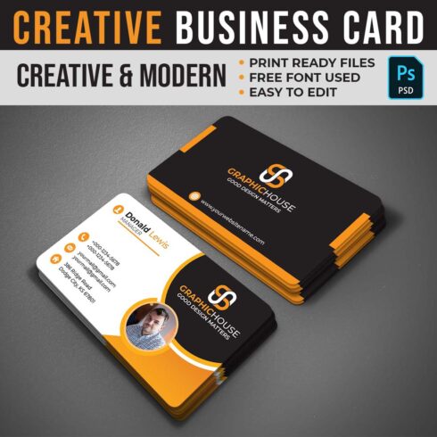 Creative Professional Business Card Template Cover Image.