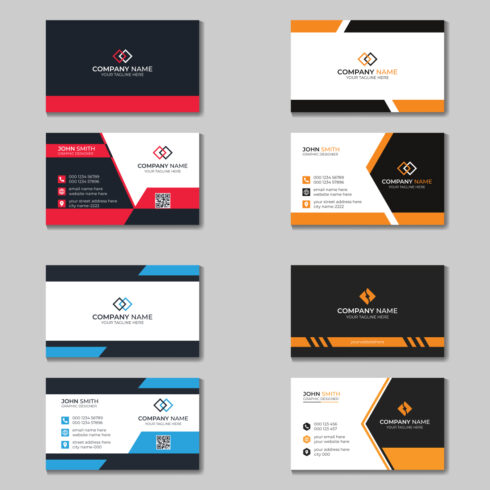 4 Professional Unique And Modern Double-Sided Business Card Design Templates cover image.