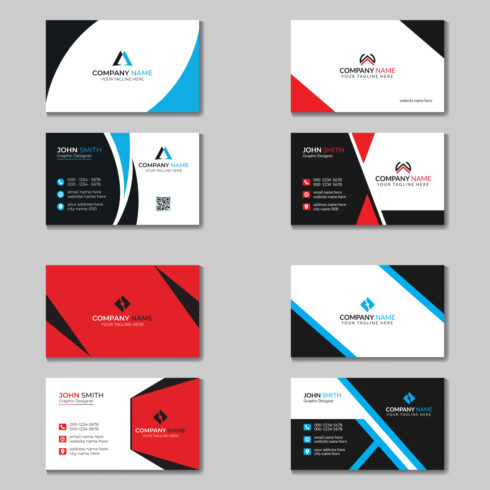 preview image 4 Professional Unique and Modern Double-Sided Business Card Design Templates