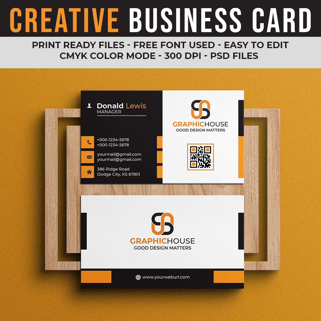 Beautiful Creative And Professional Business Card Template Preview Image.