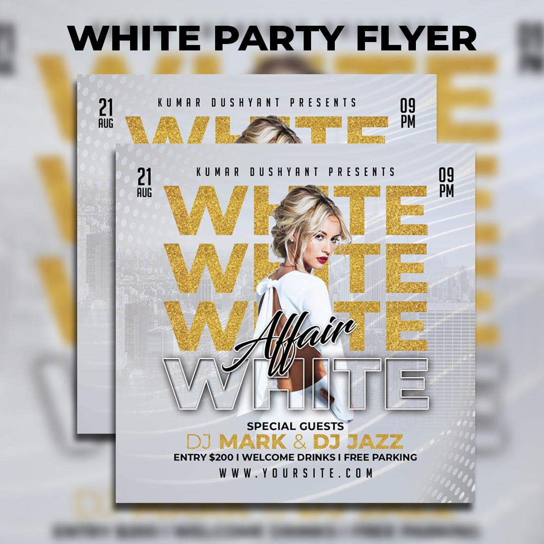 White Party Flyer cover image.