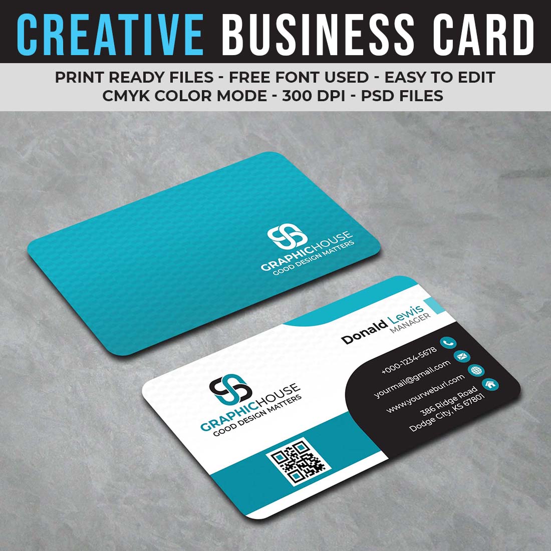 Professional Business Card Template CMYK cover image.