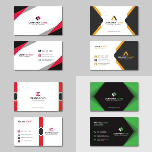 4 Corporate Modern Business Card Design Template Cover Image.