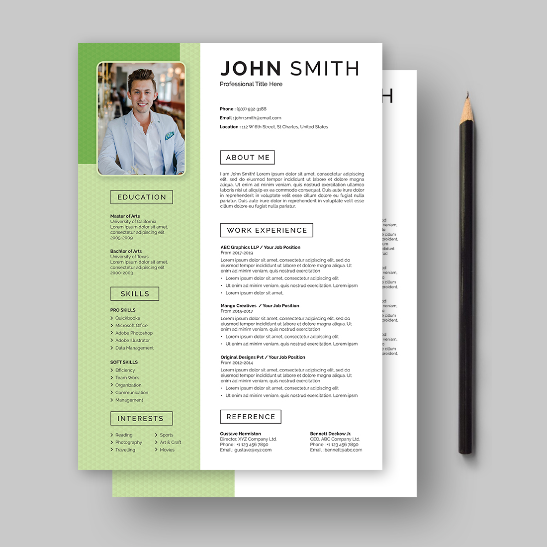 Resume & CV Template green.