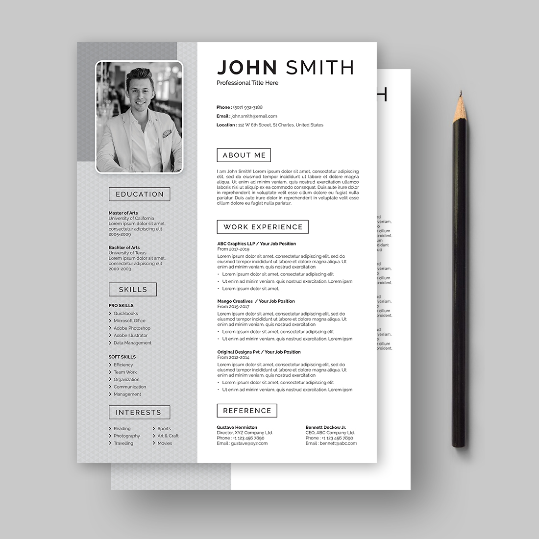 Resume & CV Template grey.