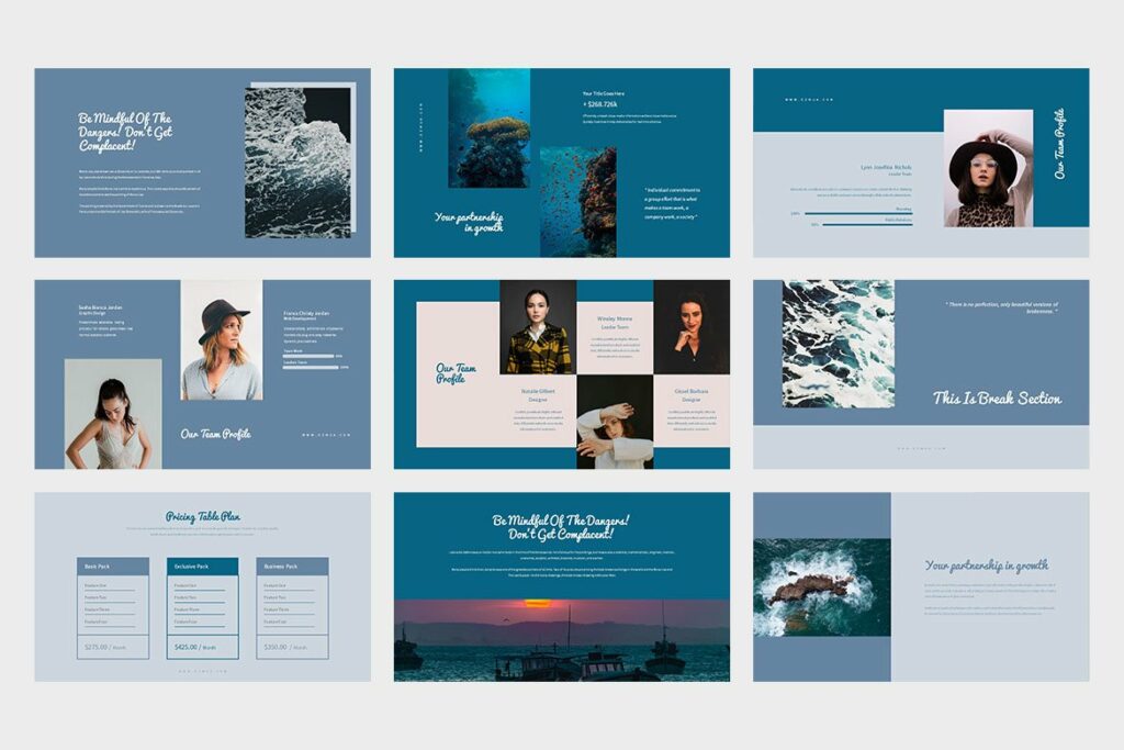 Ozmua: Ocean Powerpoint Template – MasterBundles