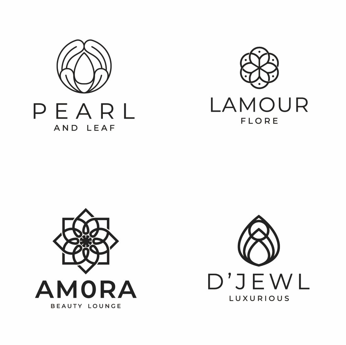 22 Minimal Floral Logo Beauty Or Health Bundle Four Logos Example.
