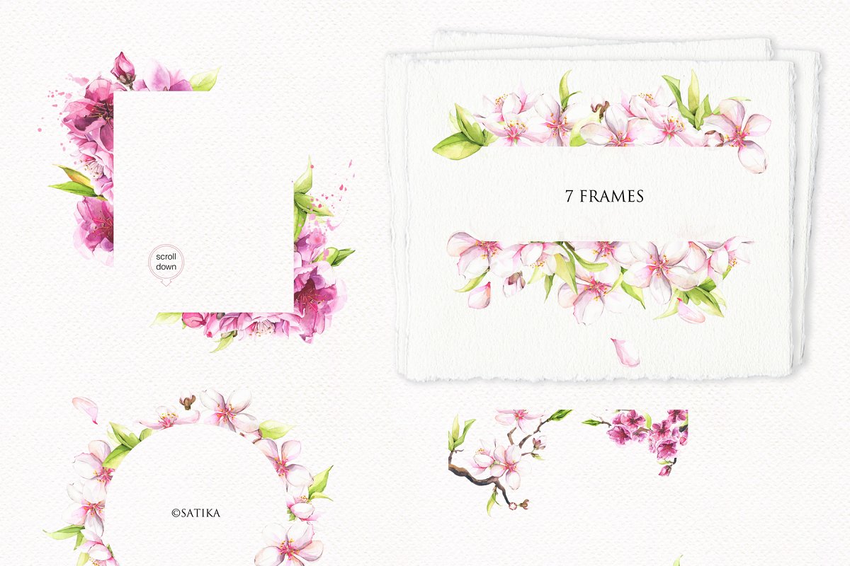 7 floral frames.