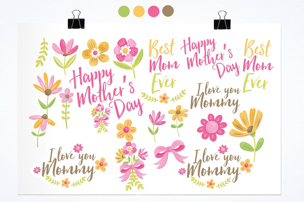 So bright lettering for Mother's day.