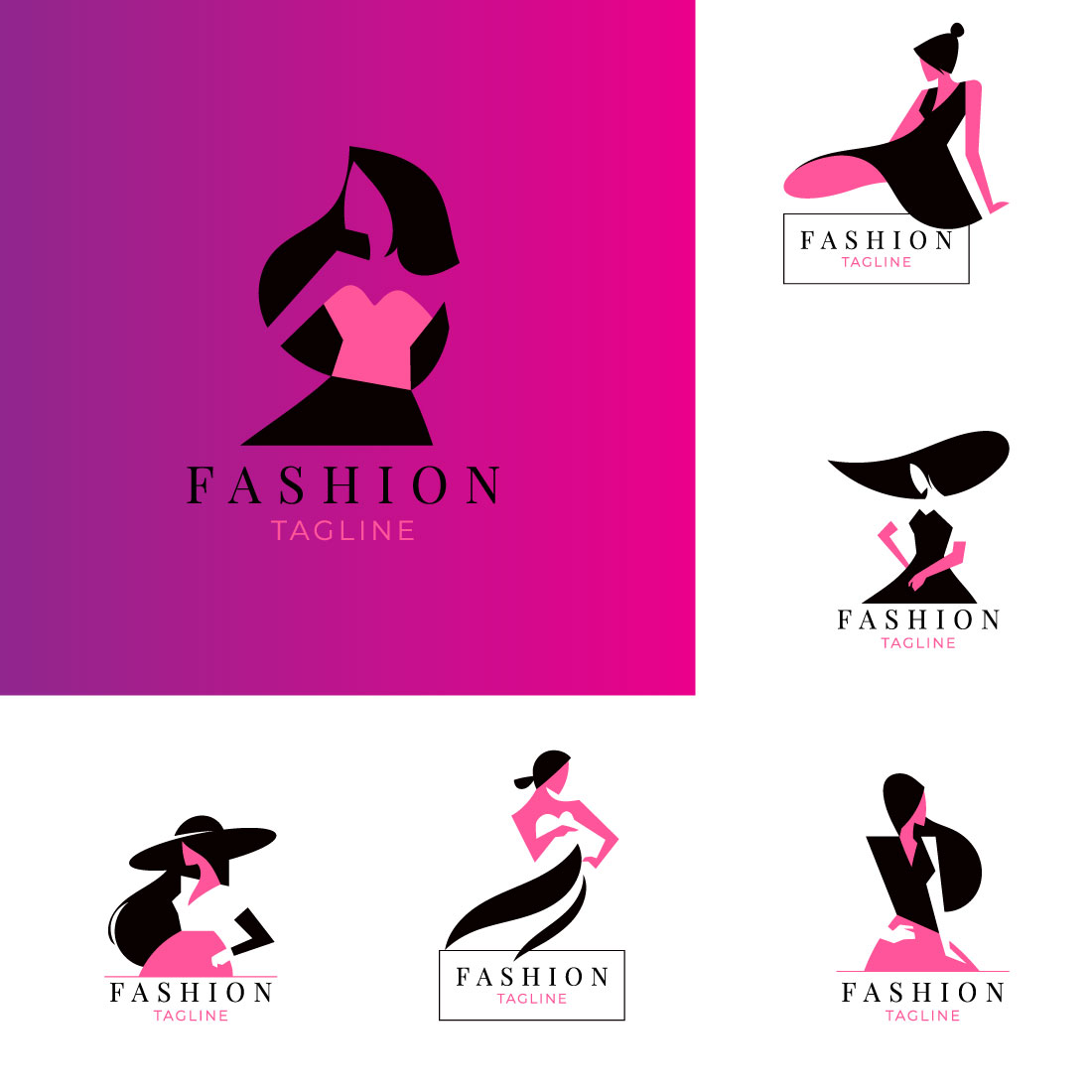 Fashion Style Hijab and Beauty Logos previews.