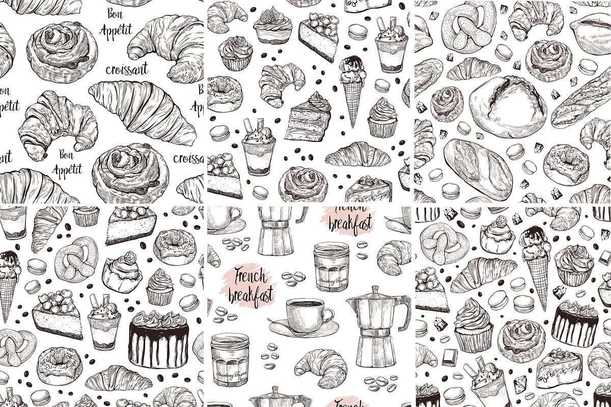 Great for bakery logo design, kitchen decor, fabric, planner supplies.