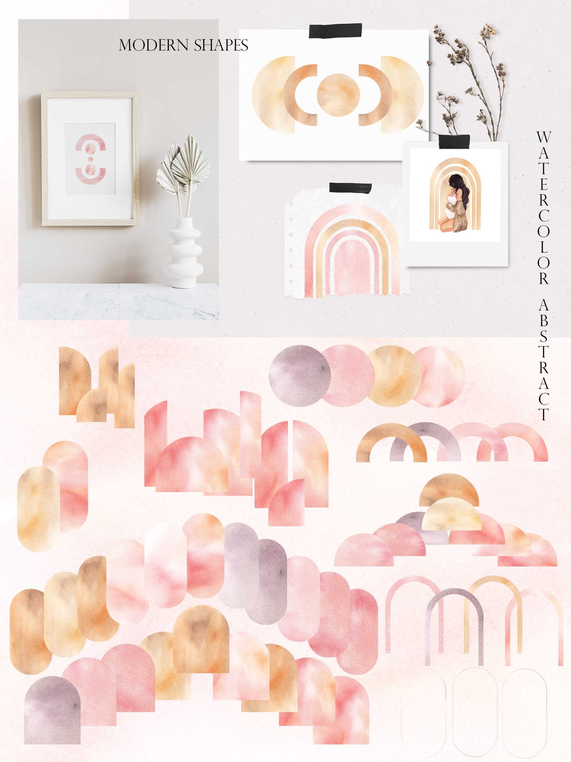 Nice watercolor elements for your illustration to Mother's day.