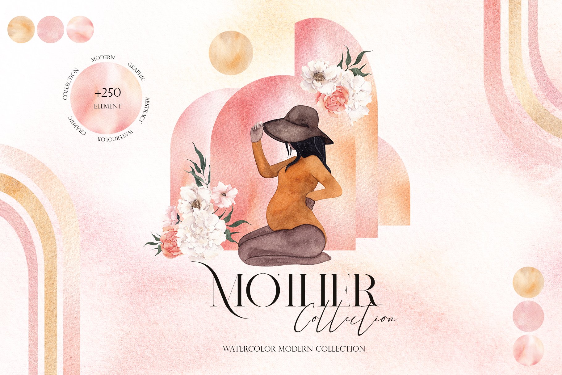 High quality watercolor clipart for Mother's day.