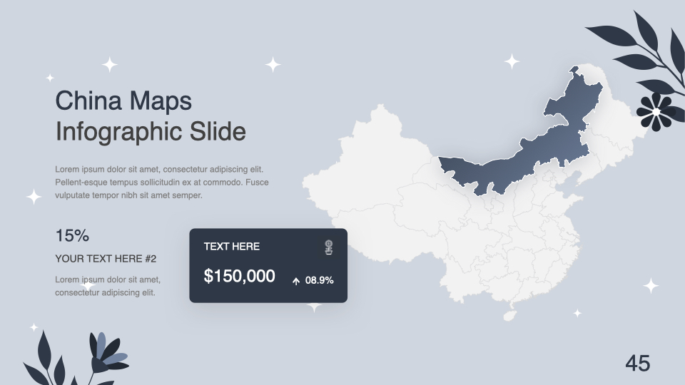 China map infographic slide.