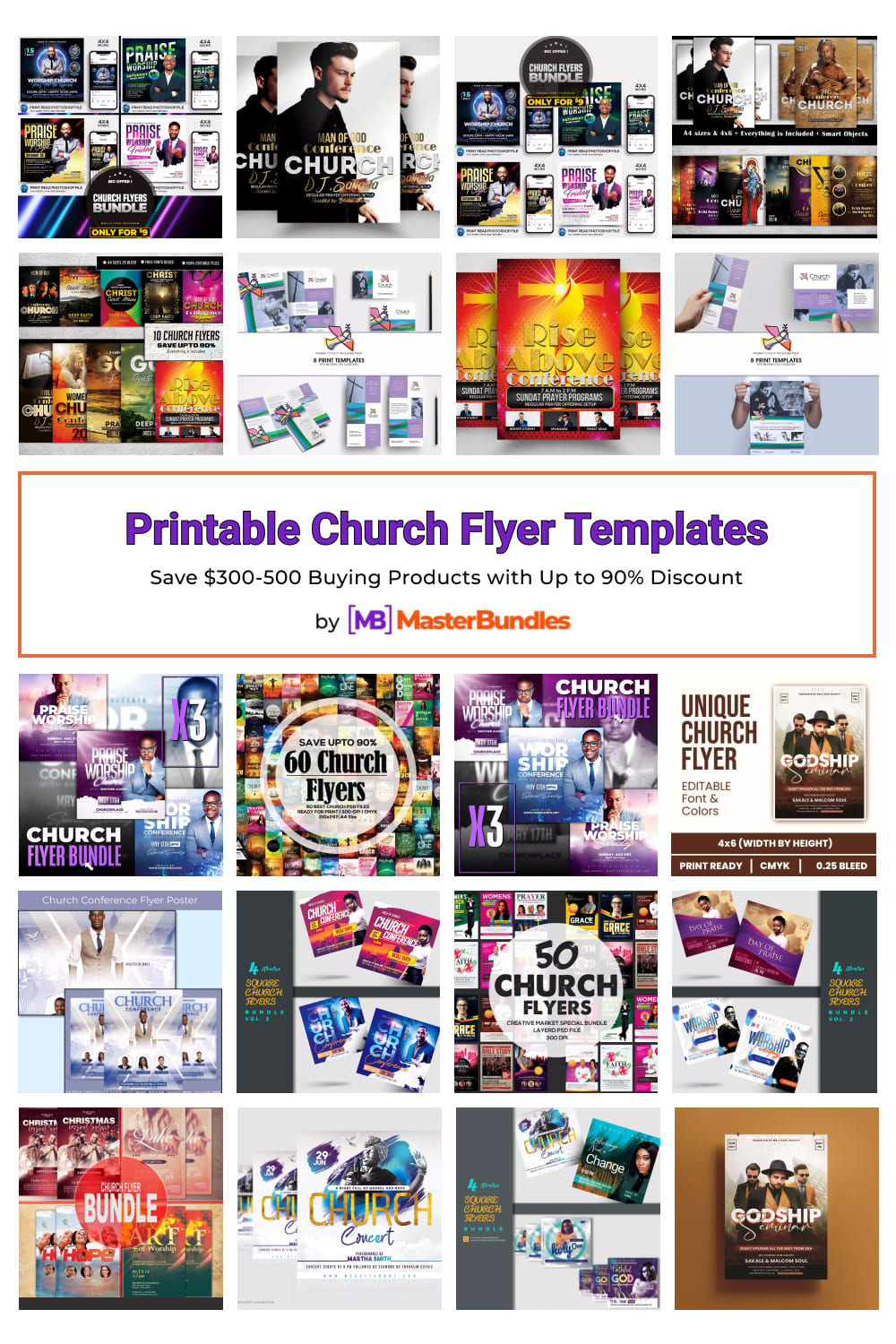 Printable Church Flyer Templates Pinterest image.