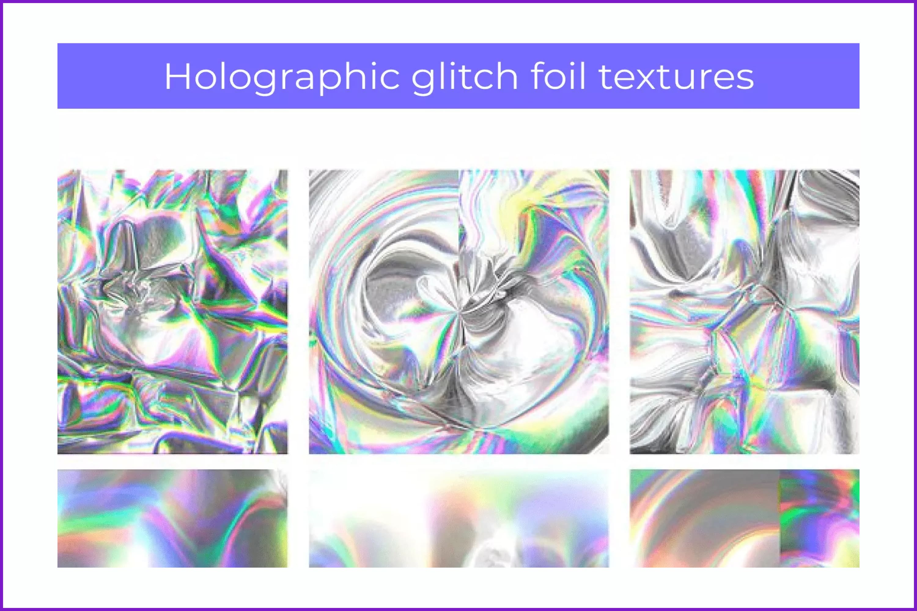 Collage with Holographic Glitch Foil Textures.