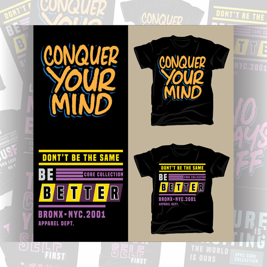 Modern Typography T Shirt Design - 6 Designs - MasterBundles