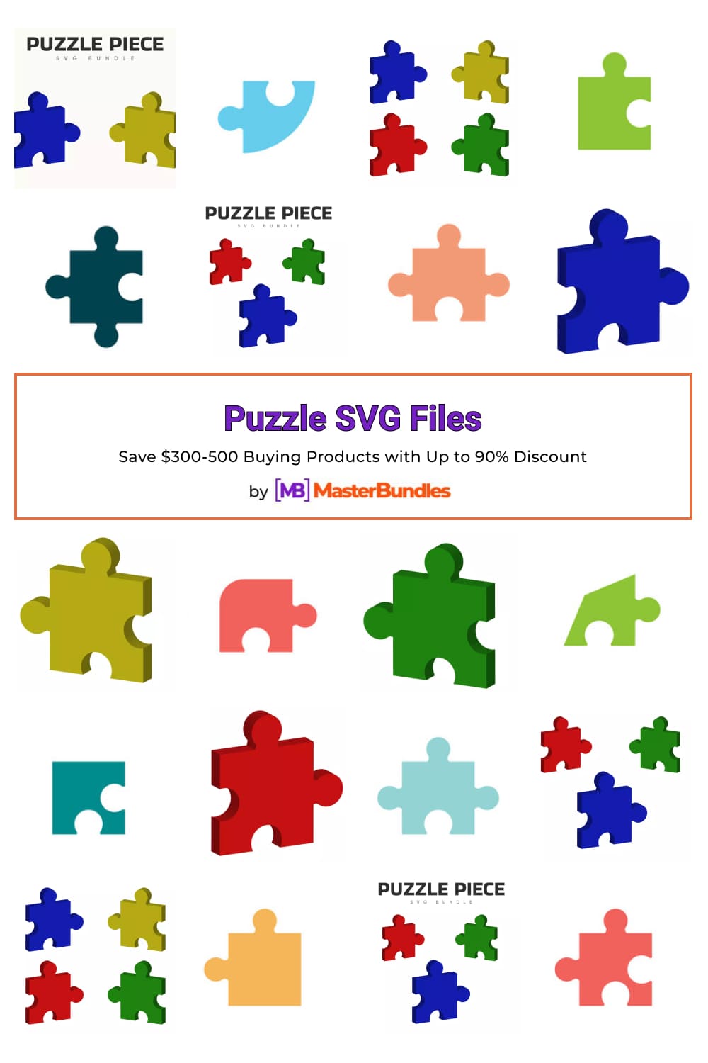 Puzzle SVG Files Pinterest image.