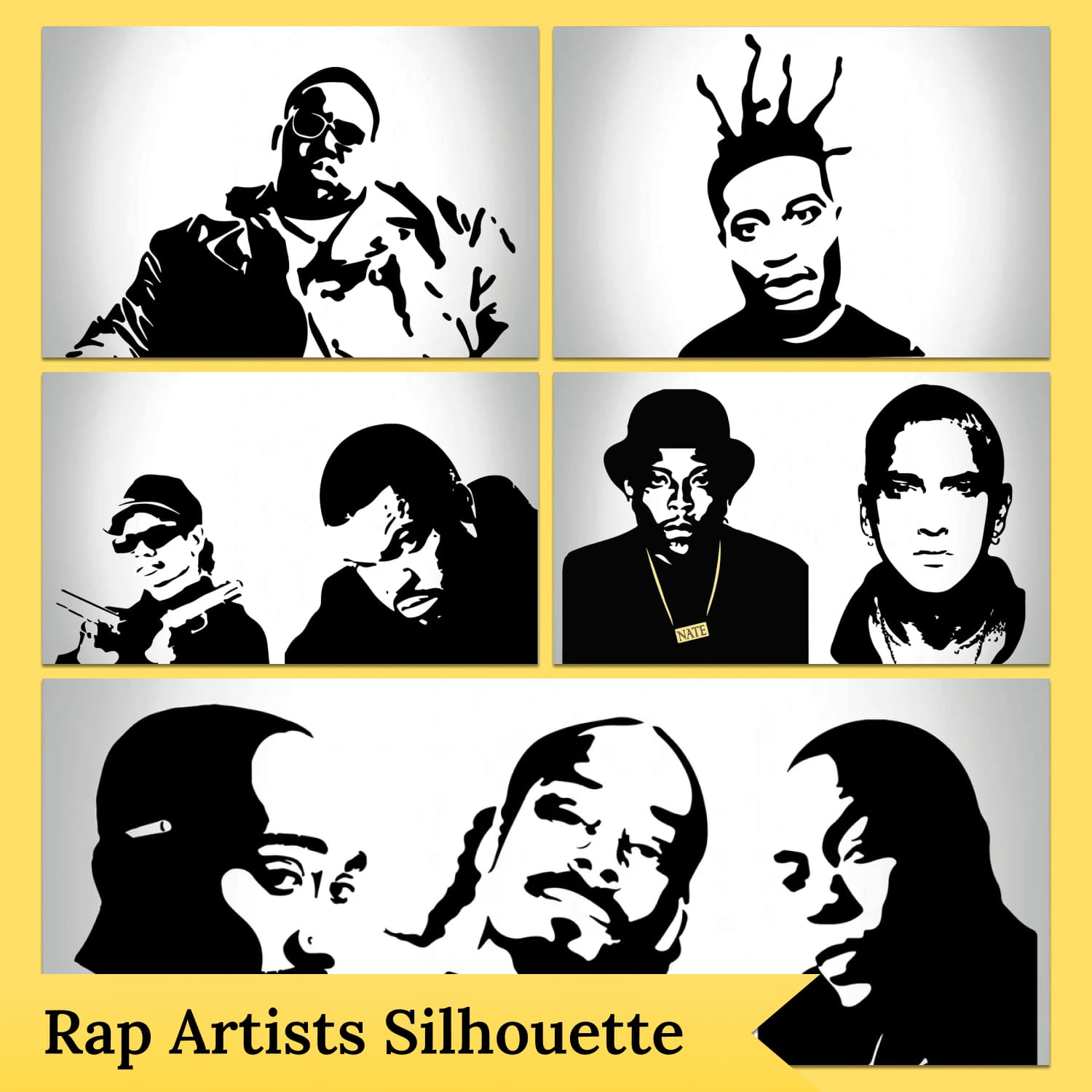 Rap Artists Silhouette/Stencil Bundle - Snoop Dogg.
