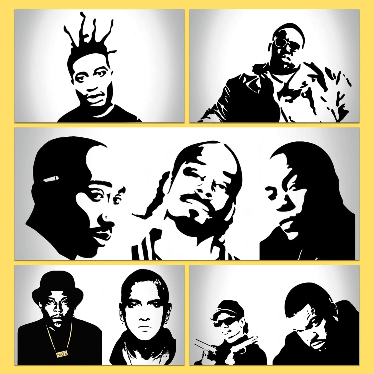 Rap Artists Silhouette/Stencil Bundle - Snoop Dogg cover.