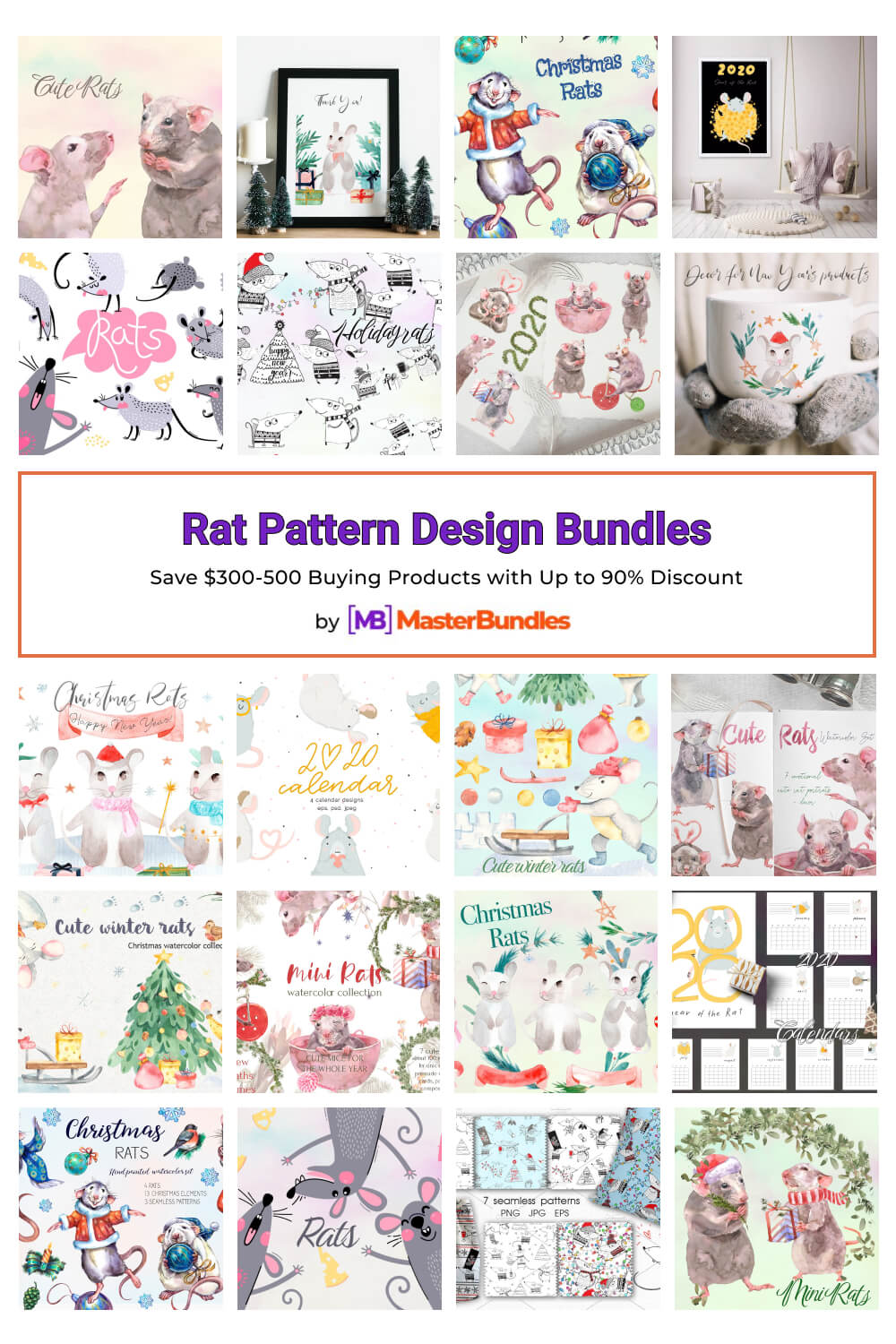 rat pattern design bundles pinterest image.