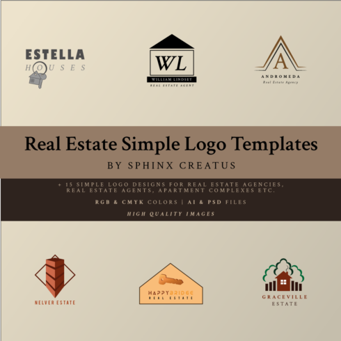 Real Estate Simple Logo Templates Cover Image.