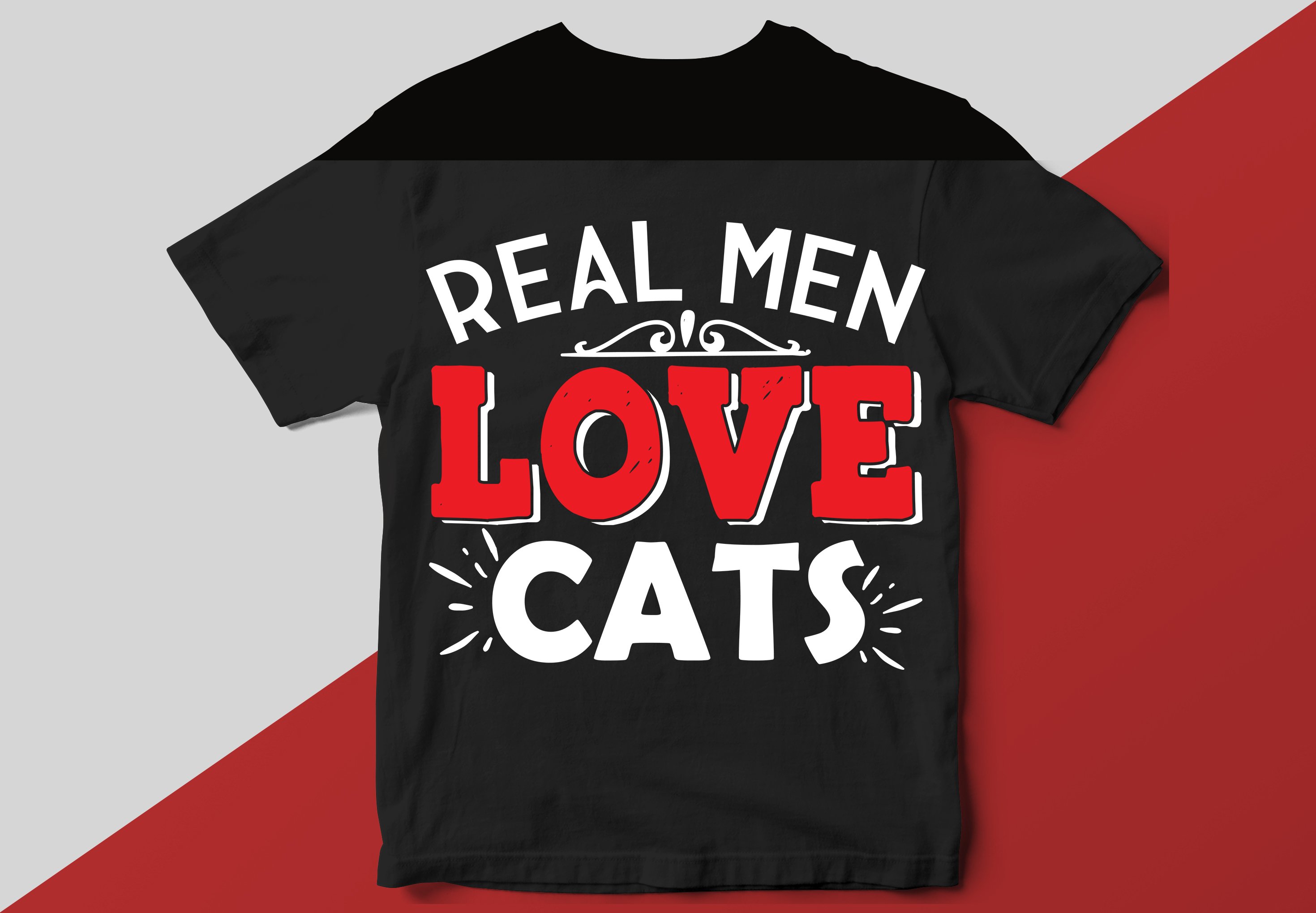 T-shirt for real men love cats.