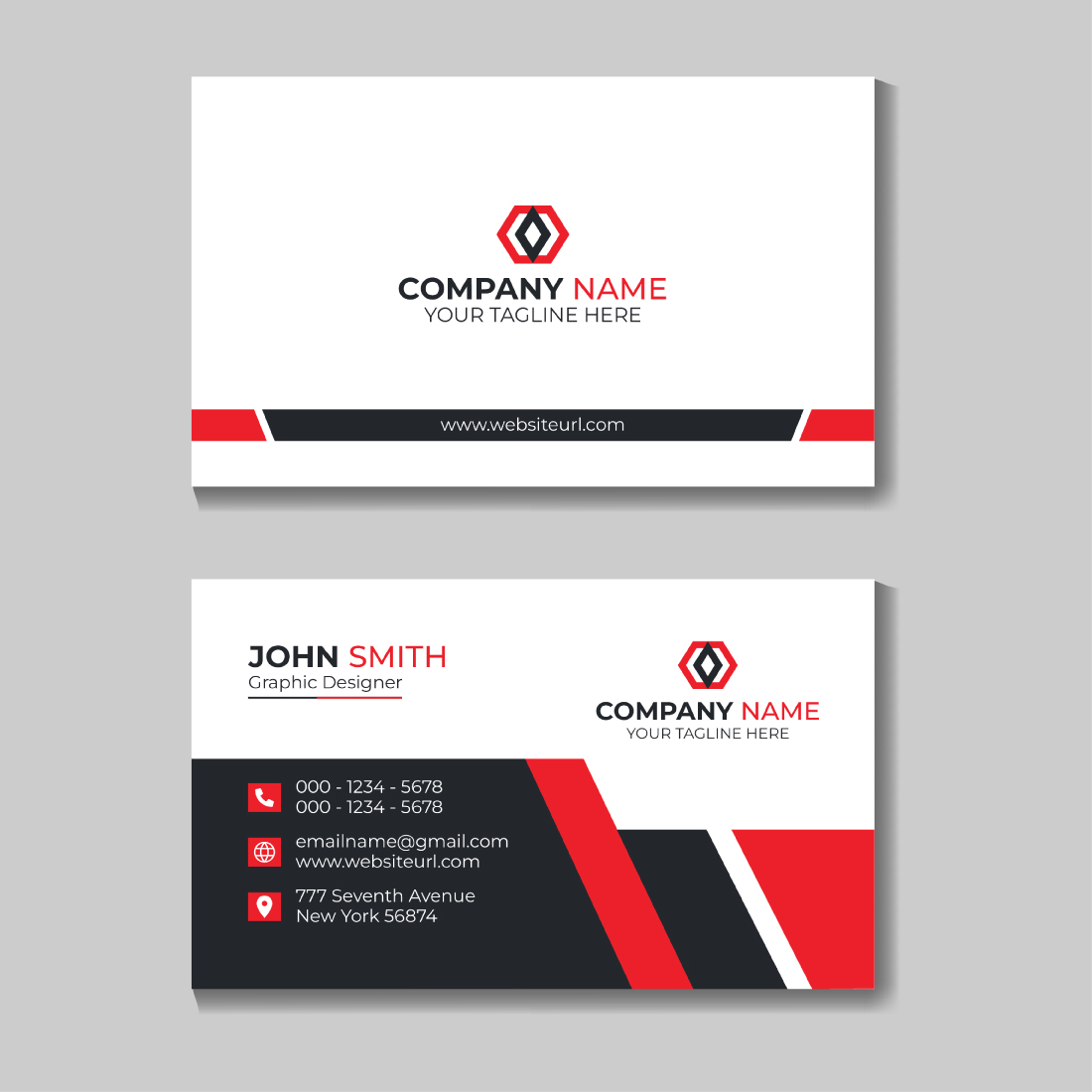 Corporate Professional Creative Clean Business Card Design Template with 4 Colors cover image.