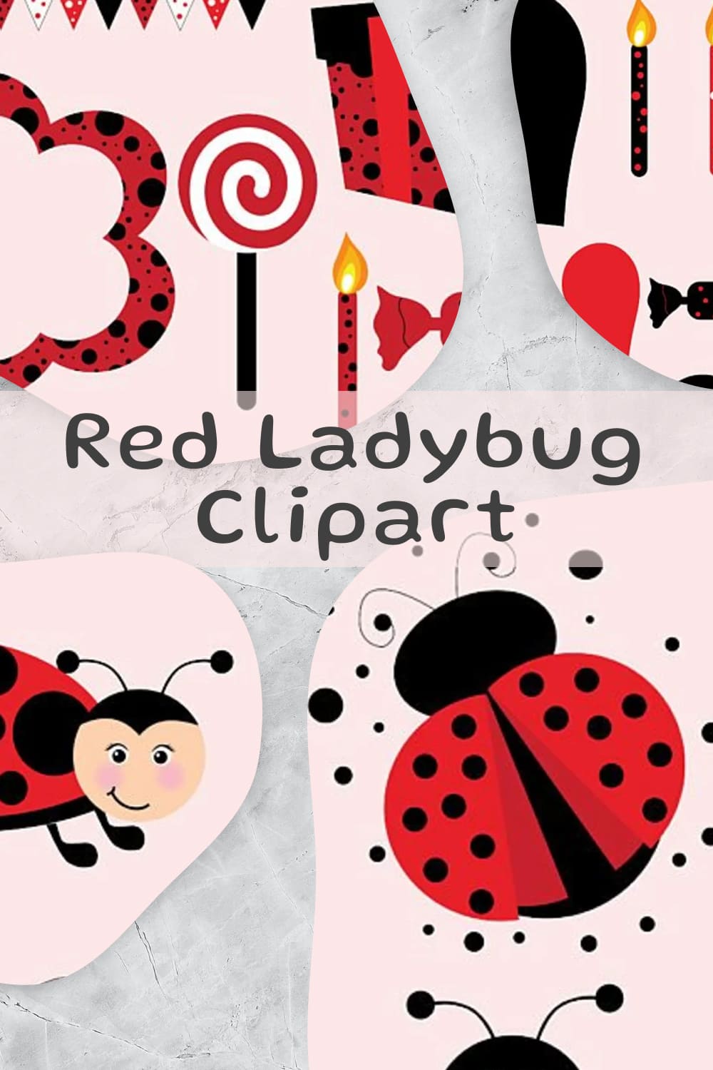 Red ladybug clipart - pinterest image preview.