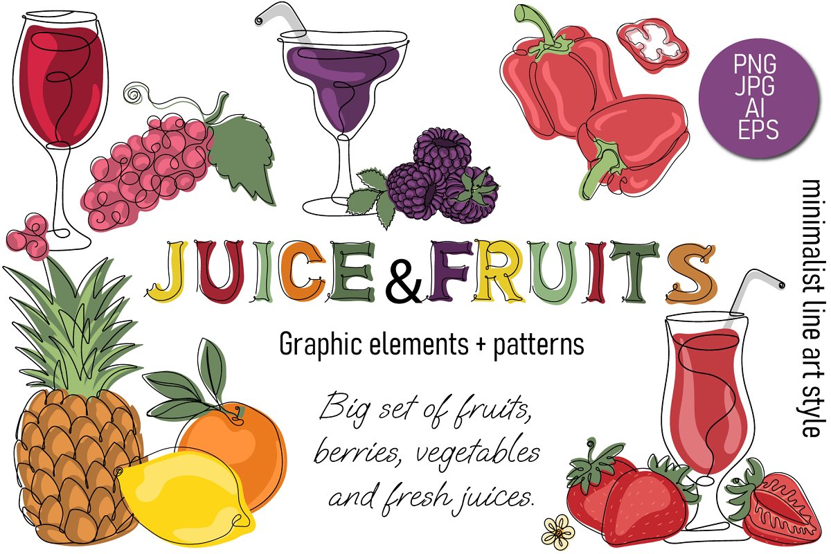 Cover image of Juice & fruits collections.